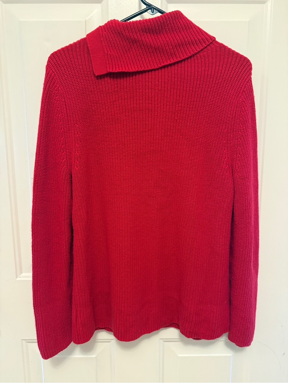 Talbots Red Cowl-Neck Ribbed Sweater - Picture 5 of 6